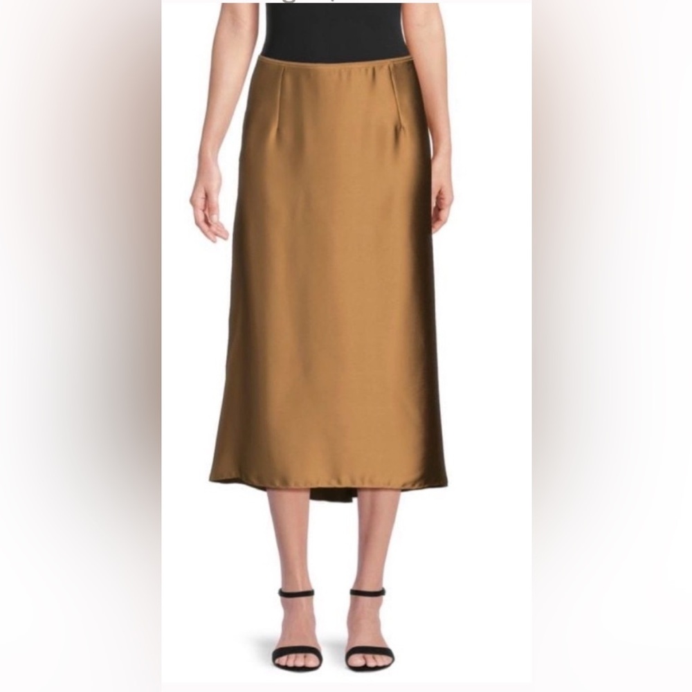 Vince Silk Midi Skirt, hi-low hem, Sz 12